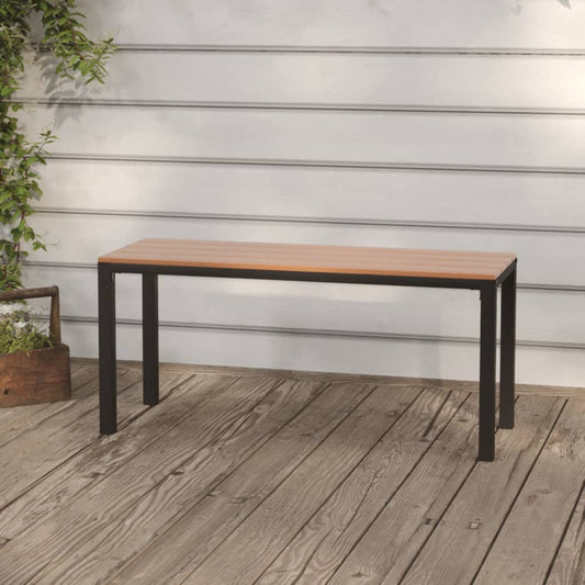 Garden Bench 110 cm Steel and WPC Brown and Black - Outdoor Benches