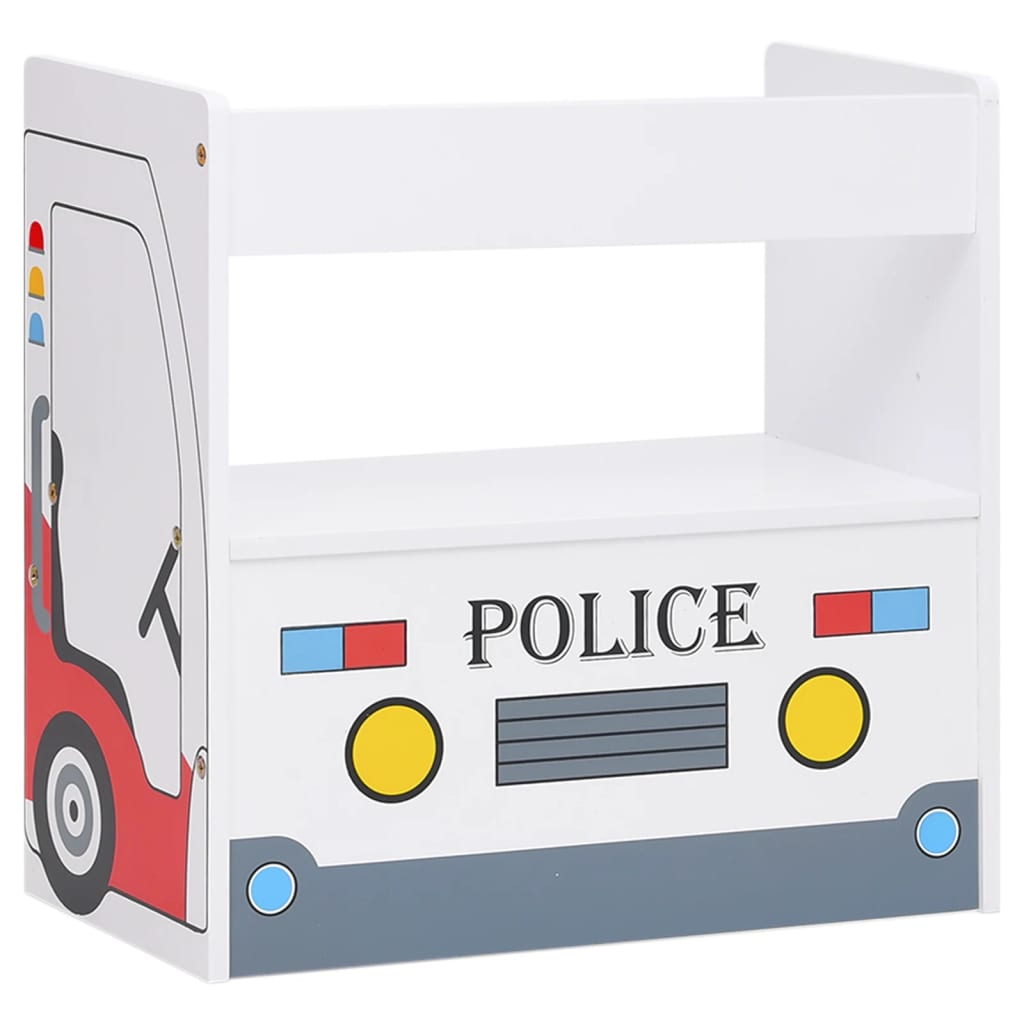 3 Piece Kids Table and Chair Set Police Car Design MDF - Baby & Toddler Furniture Sets