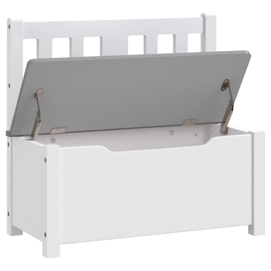 Children Storage Bench White and Grey 60x30x55 cm MDF - Baby & Toddler Furniture Sets