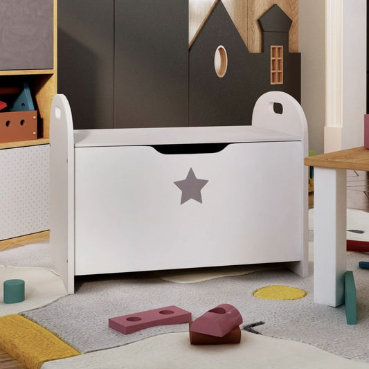 Children Storage Bench White 62x40x46.5 cm MDF - Baby & Toddler Furniture Sets
