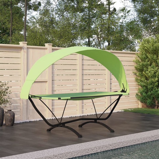 Outdoor Lounge Bed with Canopy Green Steel and Oxford Fabric - Outdoor Beds