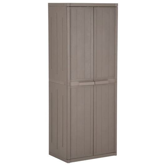 Garden Storage Cabinet Brown 65x45x172 cm PP Wood Look - Storage Cabinets & Lockers
