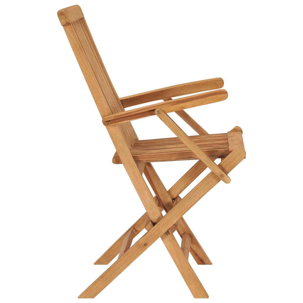 Folding Garden Chairs 4 pcs Solid Teak Wood - Outdoor Chairs