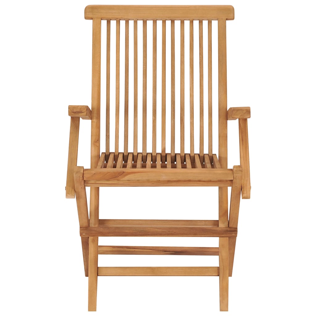 Folding Garden Chairs 4 pcs Solid Teak Wood - Outdoor Chairs