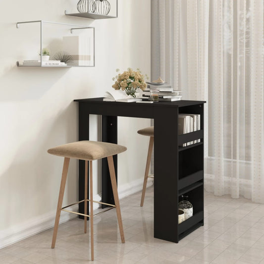 Bar Table with Storage Rack Black 102x50x103.5 cm Engineered Wood - Kitchen & Dining Room Tables