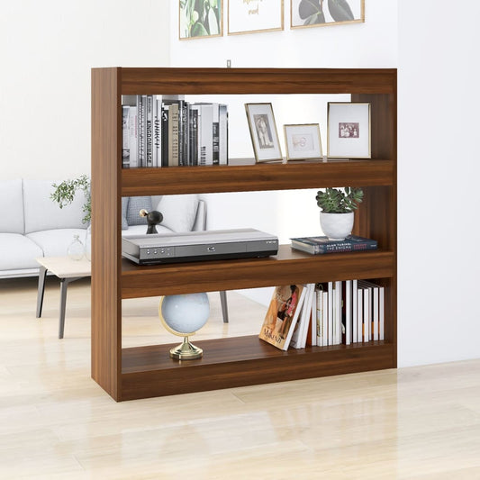 Book Cabinet/Room Divider Brown Oak 100x30x103 cm - Bookcases & Standing Shelves