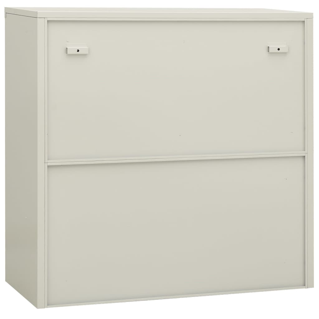 Office Cabinet with Planter Box Light Grey 90x40x113 cm Steel - Storage Cabinets & Lockers