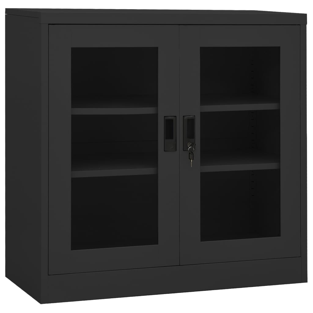 Office Cabinet with Planter Box Anthracite 90x40x113 cm Steel - Storage Cabinets & Lockers