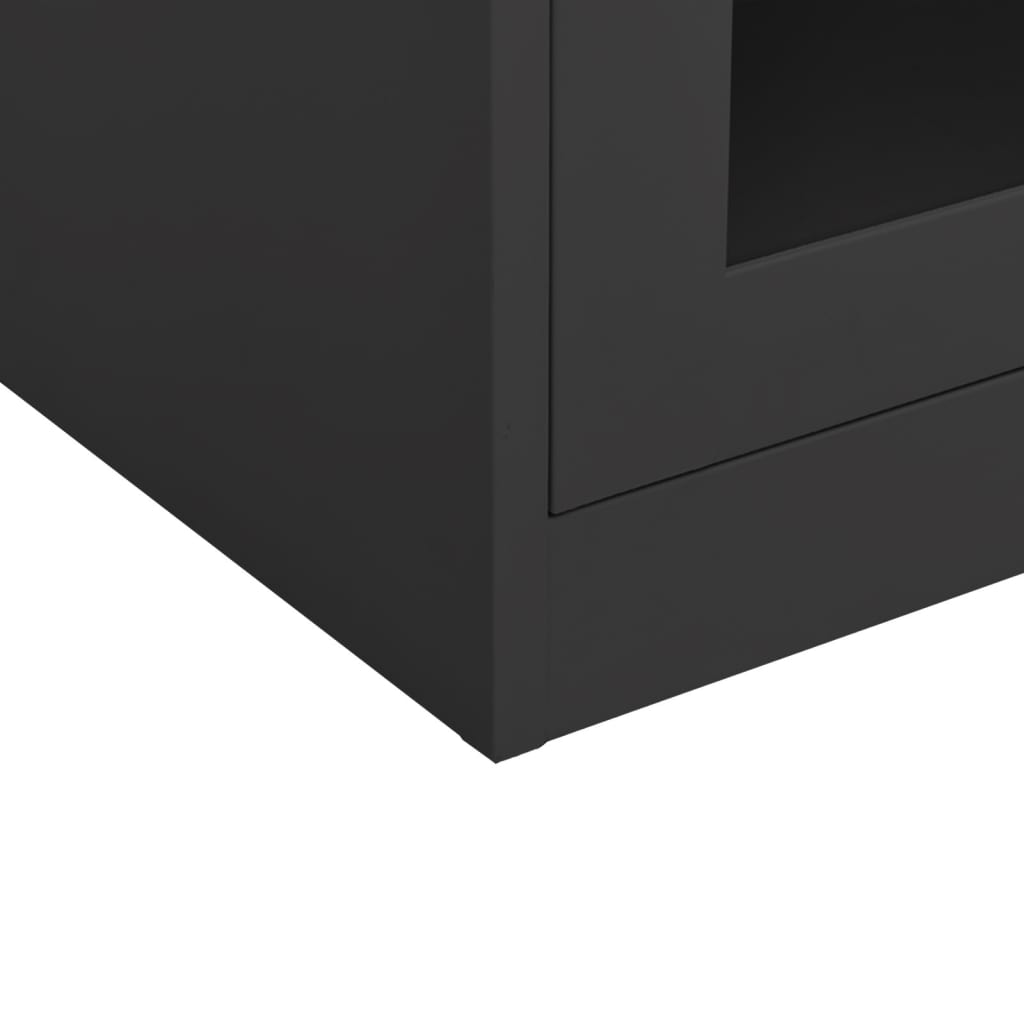 Office Cabinet with Planter Box Anthracite 90x40x113 cm Steel - Storage Cabinets & Lockers