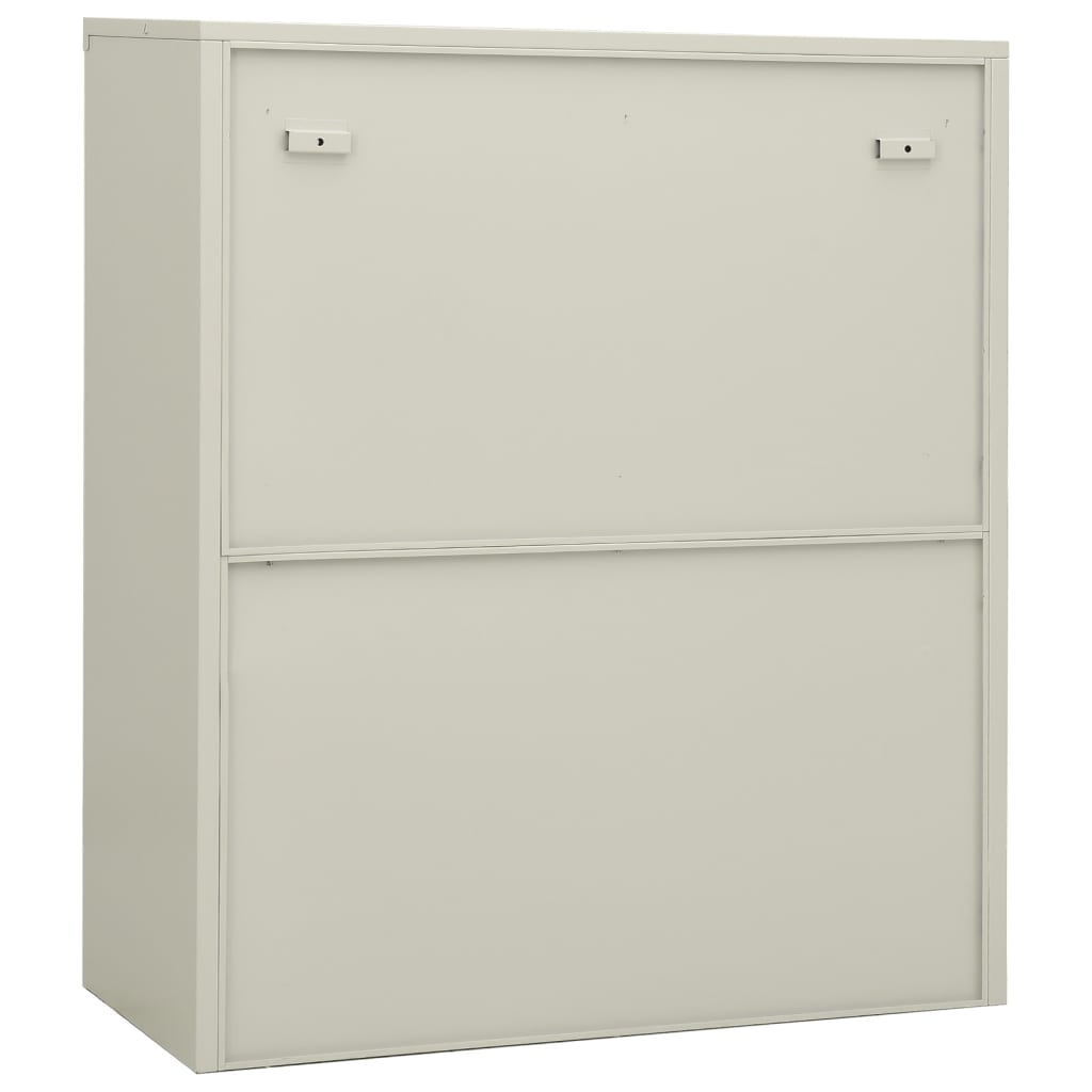 Office Cabinet with Planter Box Light Grey 90x40x128 cm Steel - Storage Cabinets & Lockers