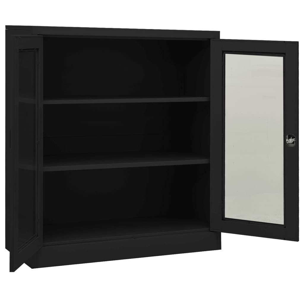 Office Cabinet with Planter Box Anthracite 90x40x128 cm Steel - Storage Cabinets & Lockers
