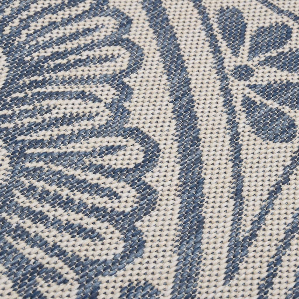 Outdoor Flatweave Rug 200x280 cm Blue Pattern - Rugs