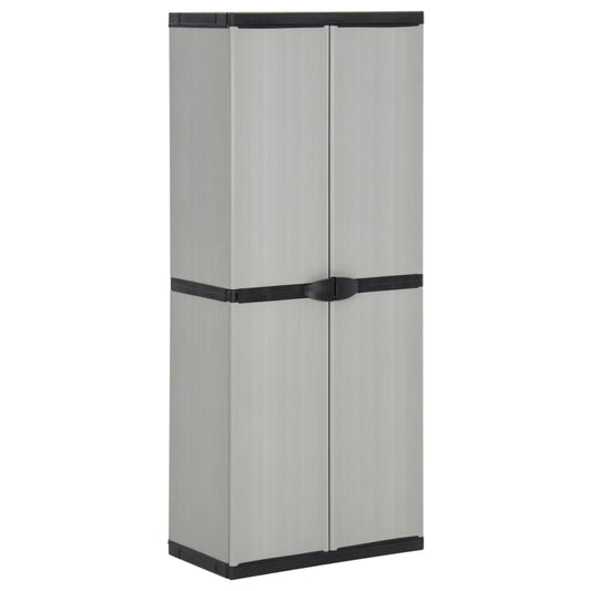 Garden Storage Cabinet with 3 Shelves Grey&Black 68x40x168 cm - Storage Cabinets & Lockers
