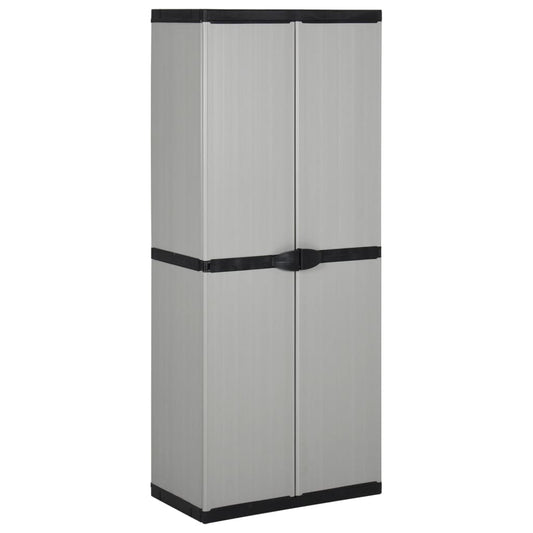 Garden Storage Cabinet with 3 Shelves Grey&Black 68x40x168 cm - Storage Cabinets & Lockers