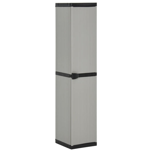 Garden Storage Cabinet with 3 Shelves Grey & Black 34x40x168 cm - Storage Cabinets & Lockers