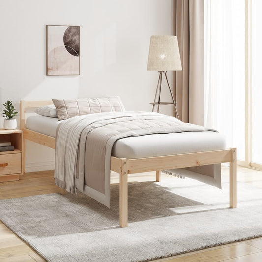 Bed Frame 90x190 cm Single Solid Wood Pine - Beds & Bed Frames