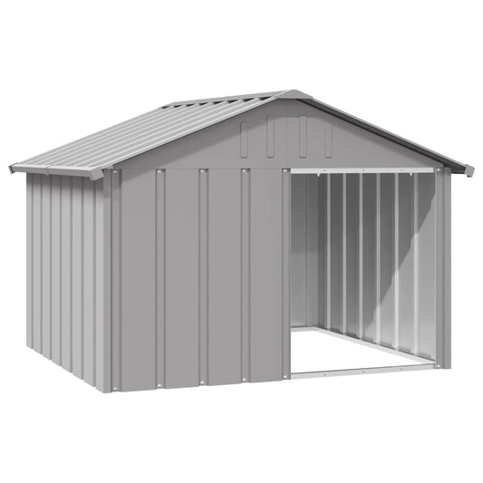 Dog House Grey 116.5x103x81.5 cm Galvanised Steel - Dog Houses