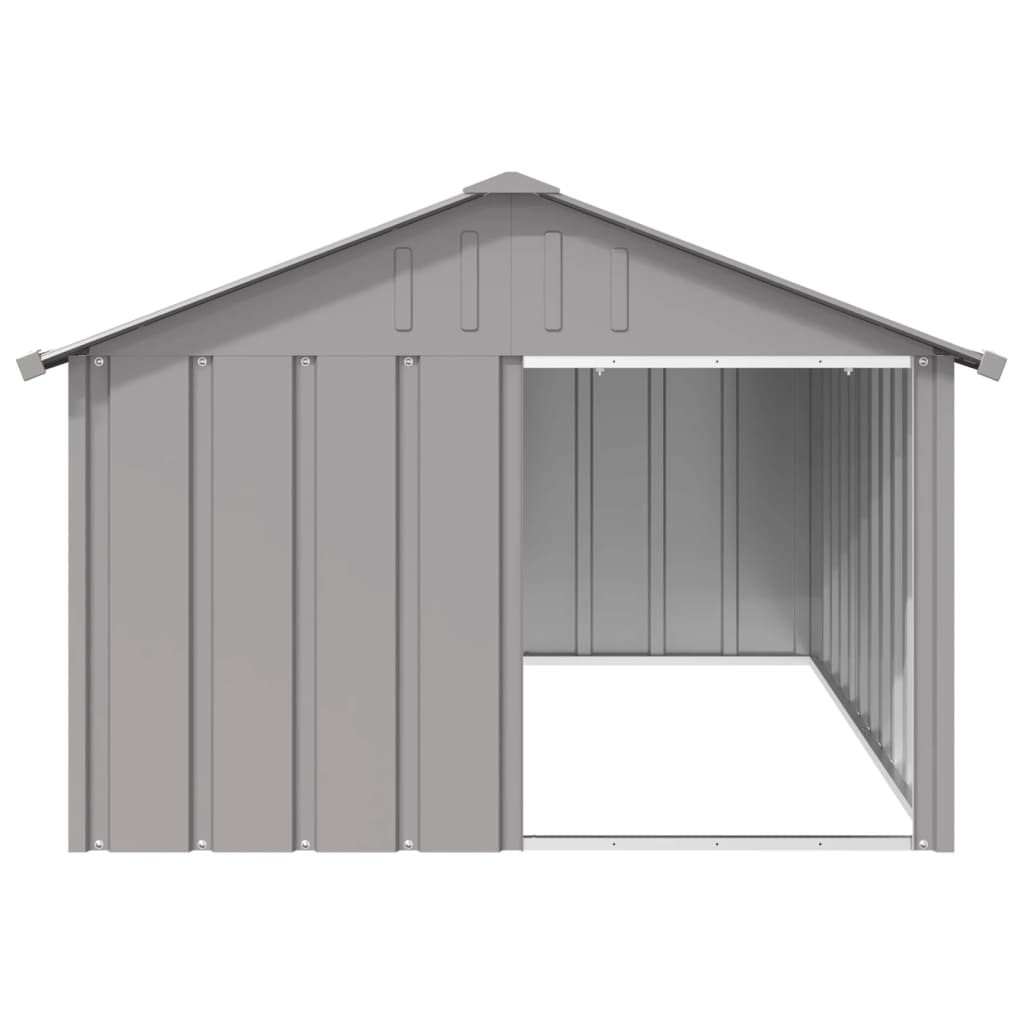 Dog House Grey 116.5x153x81.5 cm Galvanised Steel - Dog Houses