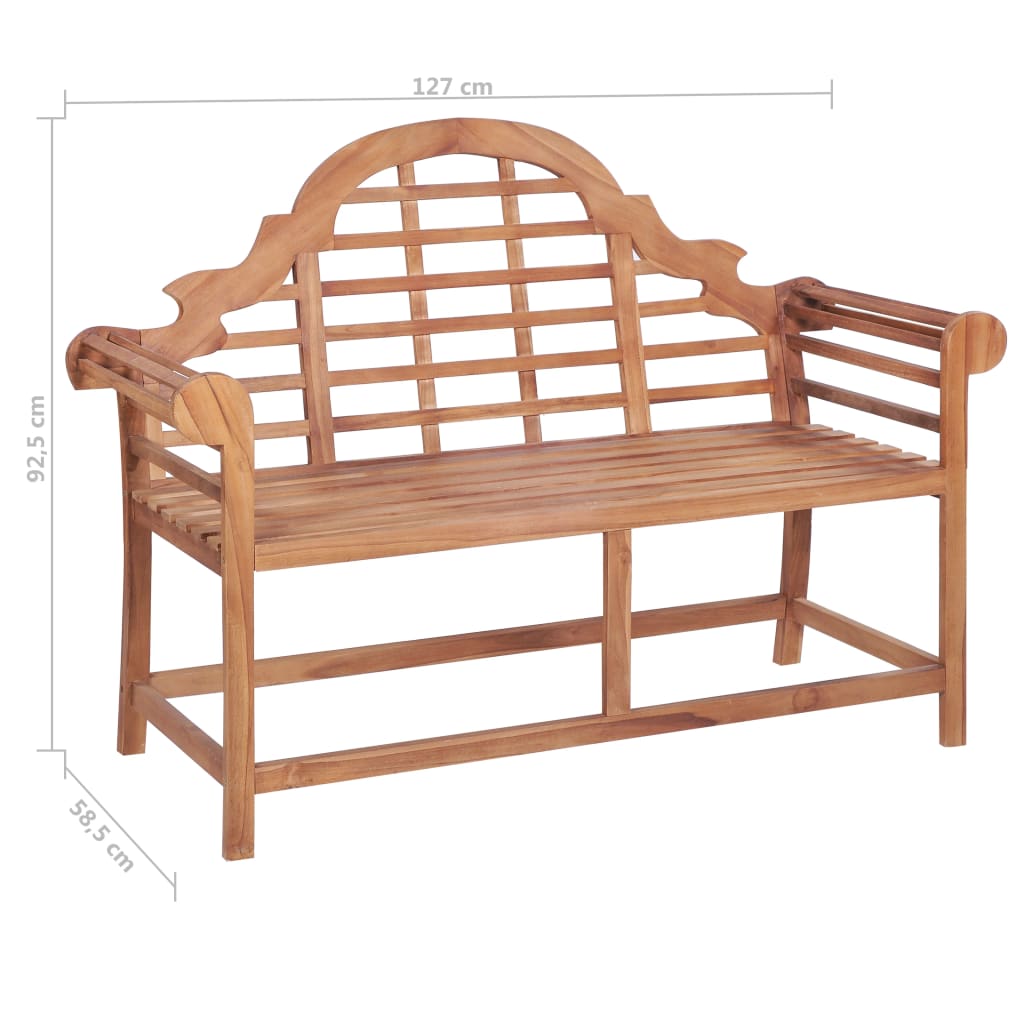 Garden Bench 127x58.5x92.5 cm Solid Wood Teak - Outdoor Benches