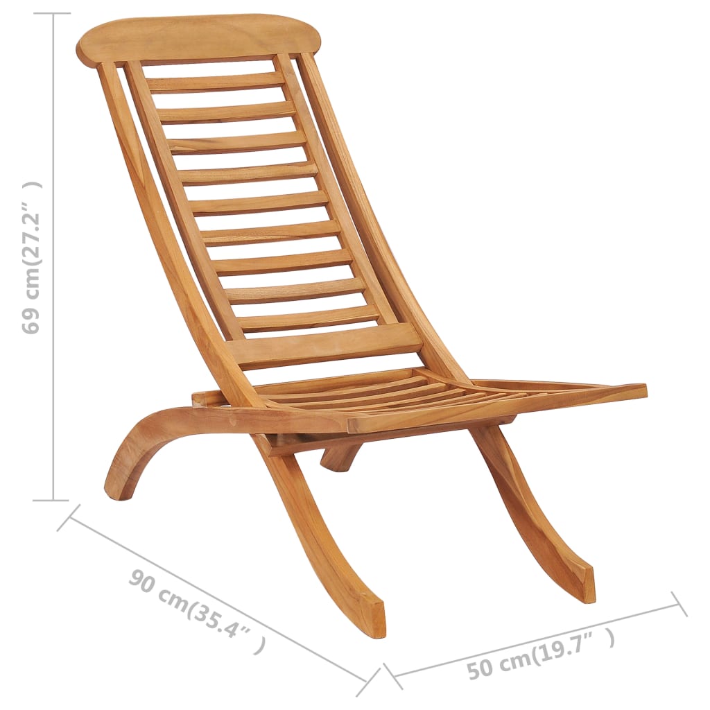 Folding Garden Chair 50x90x69 cm Solid Wood Teak - Outdoor Chairs