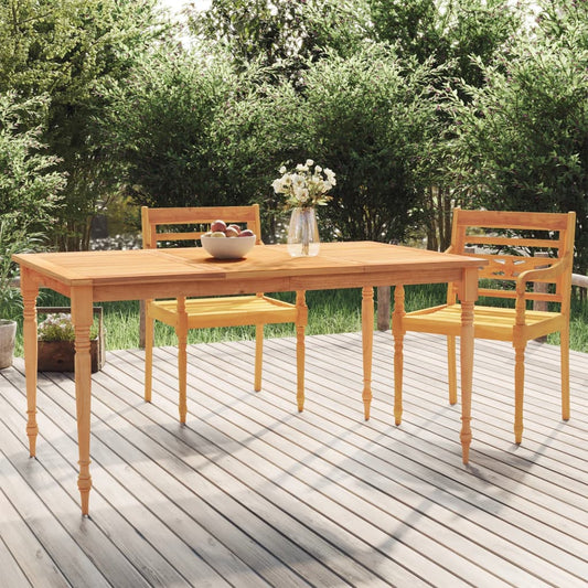 Batavia Table 150x90x75 cm Solid Wood Teak - Outdoor Tables