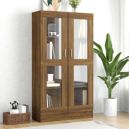 Vitrine Cabinet Brown Oak 82.5x30.5x150 cm Engineered Wood - Bookcases & Standing Shelves