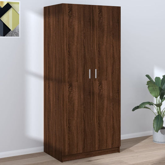 Wardrobe Brown Oak 80x50x180 cm Engineered Wood - Cupboards & Wardrobes