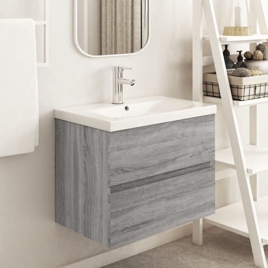 Sink Cabinet Grey Sonoma 60x38.5x45 cm Engineered Wood - Bathroom Furniture Sets