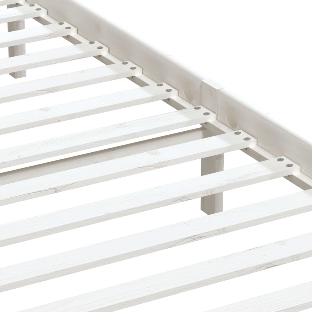 Bed Frame White Solid Wood Pine 160x200 cm - Beds & Bed Frames