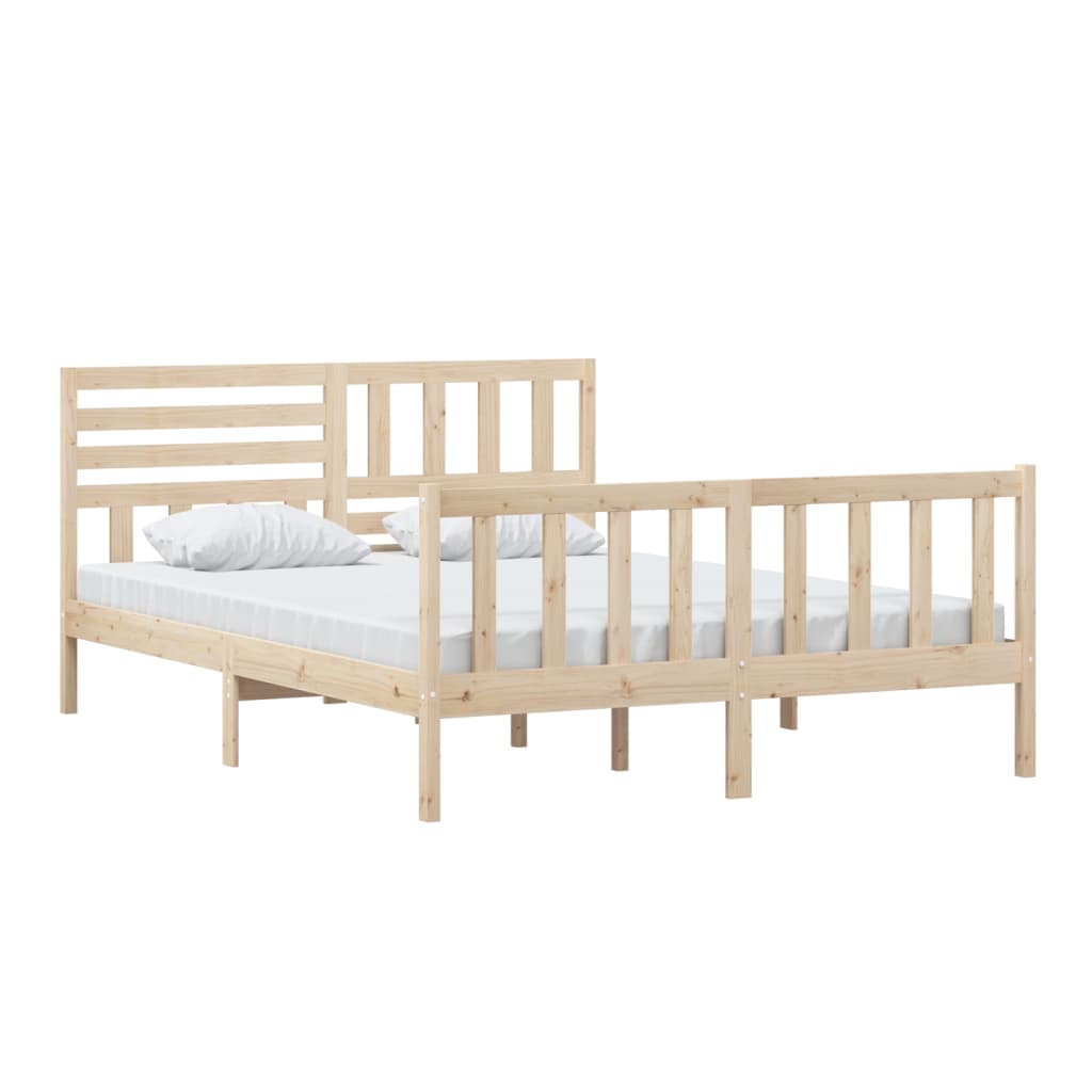 Bed Frame 150x200 cm King Size Solid Wood - Beds & Bed Frames