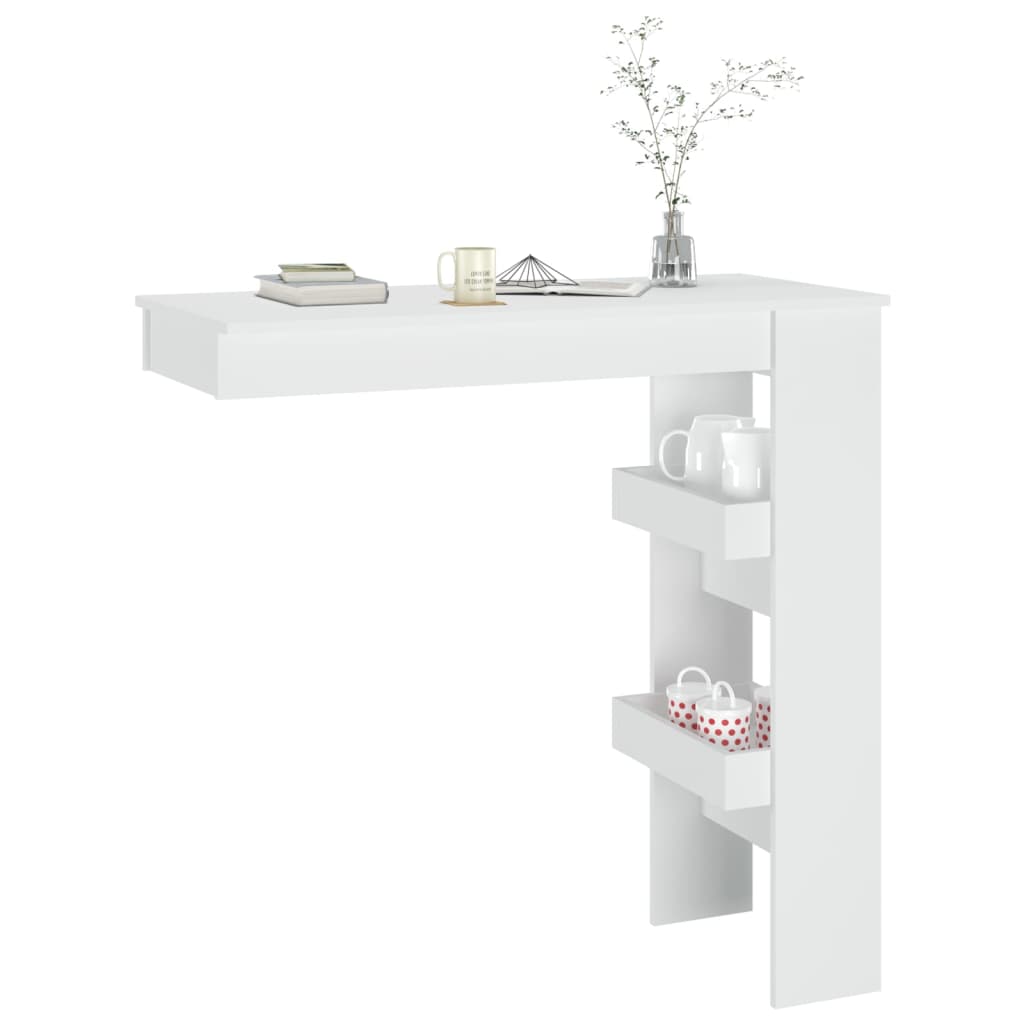Wall Bar Table White 102x45x103.5 cm Engineered Wood - Kitchen & Dining Room Tables