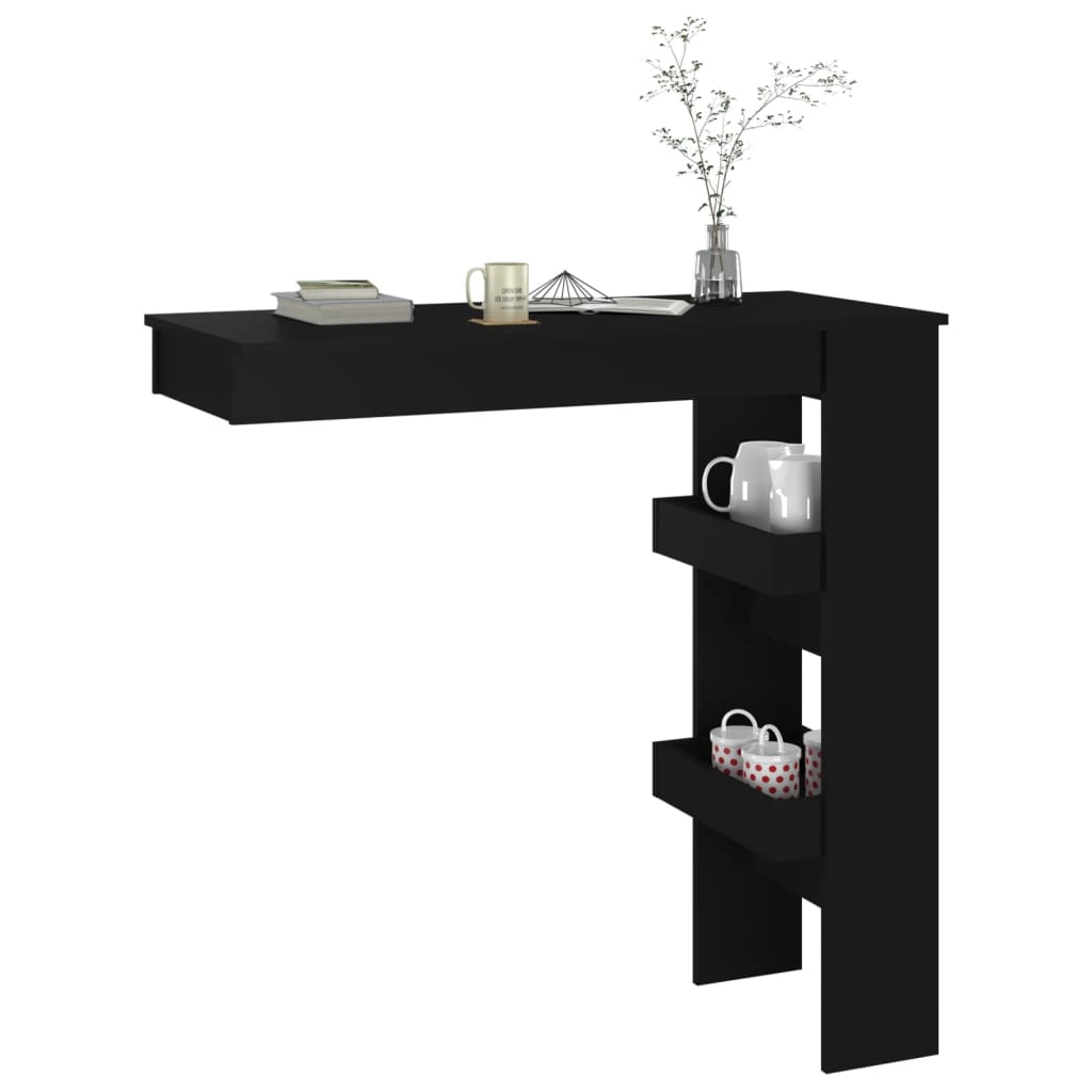 Wall Bar Table Black 102x45x103.5 cm Engineered Wood - Kitchen & Dining Room Tables