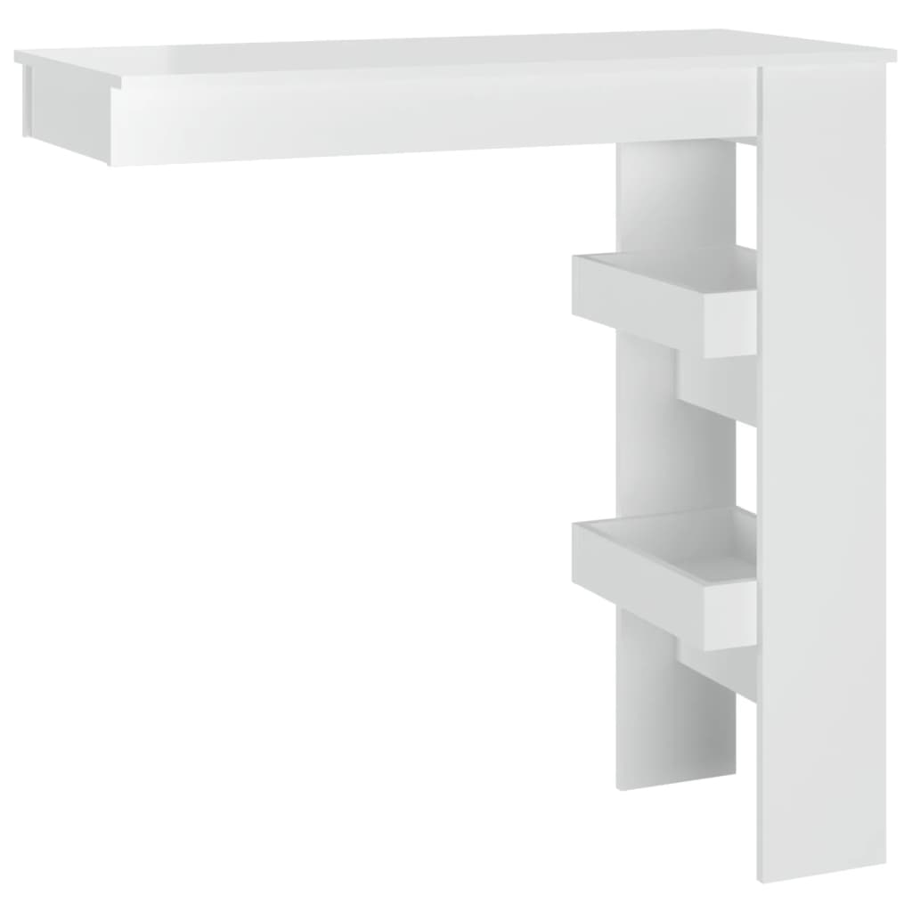 Wall Bar Table High Gloss White 102x45x103.5 cm Engineered Wood - Kitchen & Dining Room Tables