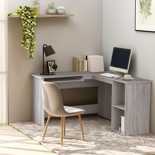 Corner Desk Grey Sonoma 120x140x75 cm Engineered Wood - Desks