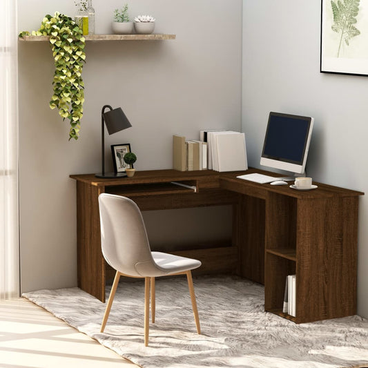 Corner Desk Brown Oak 120x140x75 cm Engineered Wood - Desks