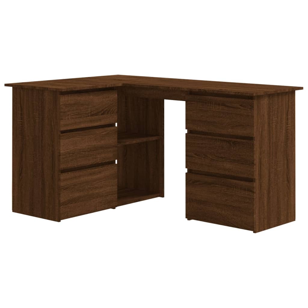 Corner Desk Brown Oak 145x100x76 cm Engineered Wood - Desks