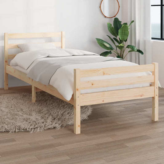 Bed Frame Solid Wood 90x190 cm Single - Beds & Bed Frames