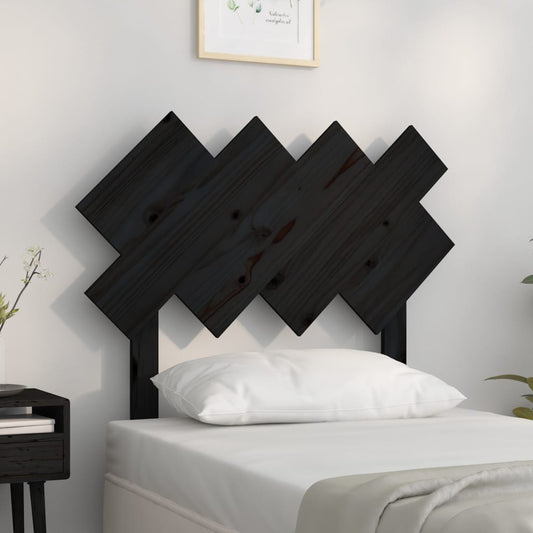 Bed Headboard Black 92x3x81 cm Solid Wood Pine - Headboards & Footboards