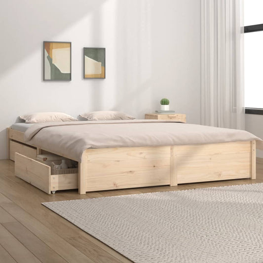 Bed Frame with Drawers 140x200 cm - Beds & Bed Frames