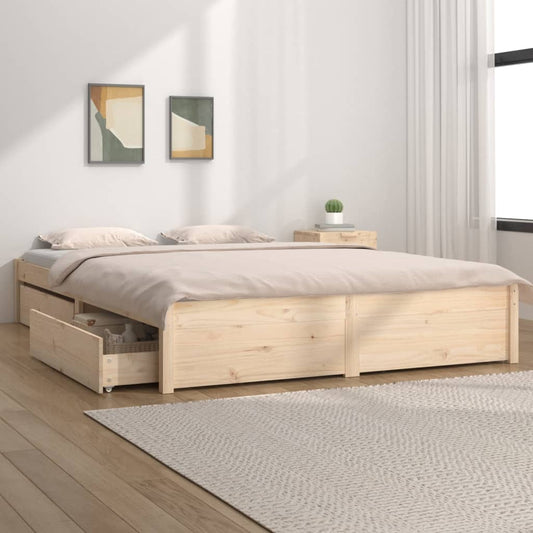 Bed Frame with Drawers 180x200 cm Super King Size - Beds & Bed Frames