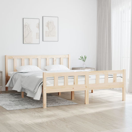 Bed Frame Solid Wood 135x190 cm Double - Beds & Bed Frames