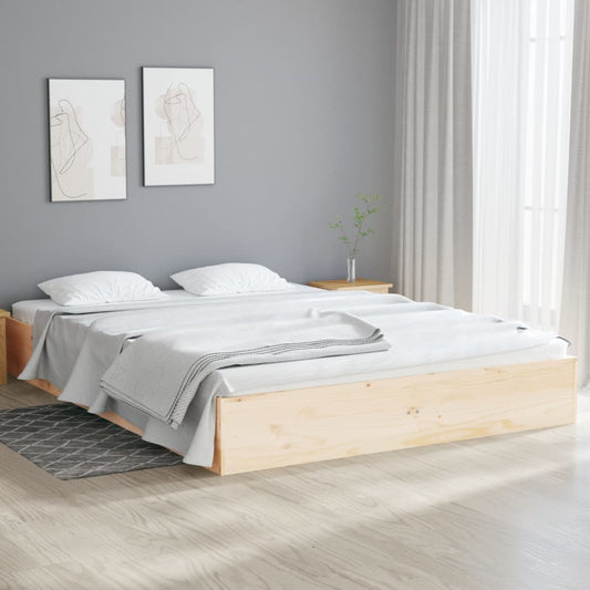 Bed Frame Solid Wood 120x190 cm Small Double - Beds & Bed Frames