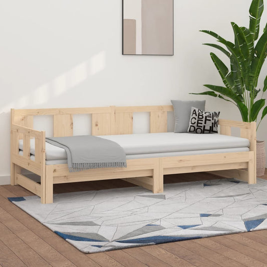 Pull-out Day Bed Solid Wood Pine 2x(90x200) cm - Beds & Bed Frames