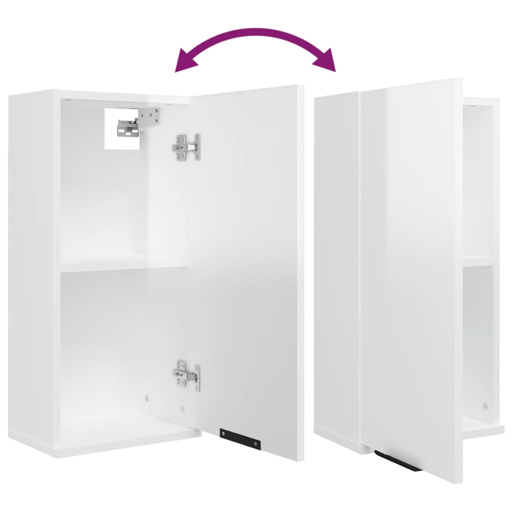 Wall-mounted Bathroom Cabinet High Gloss White 32x20x67 cm - Storage Cabinets & Lockers