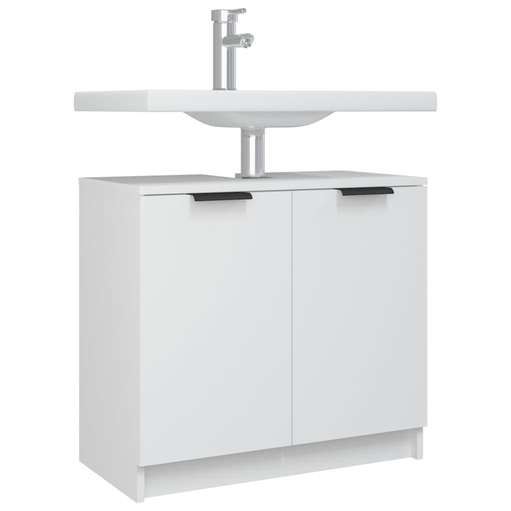 Bathroom Cabinet White 64.5x33.5x59 cm Engineered Wood - Storage Cabinets & Lockers