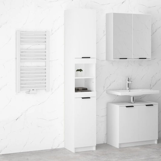 Bathroom Cabinet White 32x34x188.5 cm Engineered Wood - Storage Cabinets & Lockers
