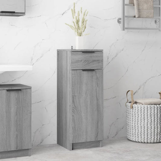 Bathroom Cabinet Grey Sonoma 32x34x90 cm Engineered Wood - Storage Cabinets & Lockers