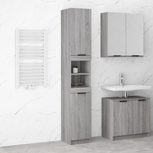 Bathroom Cabinet Grey Sonoma 32x34x188.5 cm Engineered Wood - Storage Cabinets & Lockers