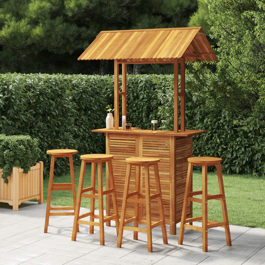 5 Piece Garden Bar Set Solid Wood Acacia - Outdoor Furniture Sets
