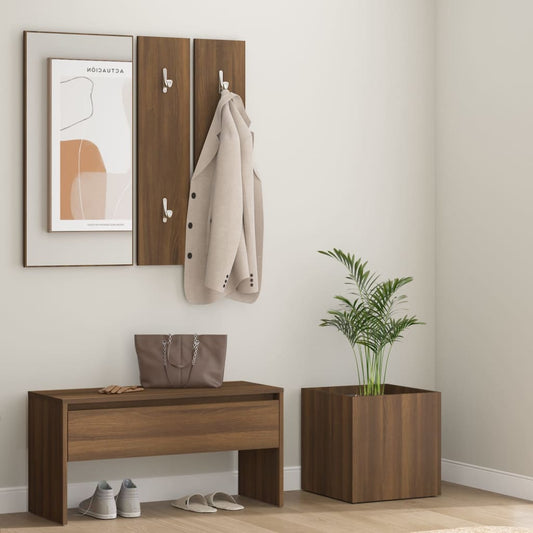 Hallway Furniture Set Brown Oak Engineered Wood - Cupboards & Wardrobes